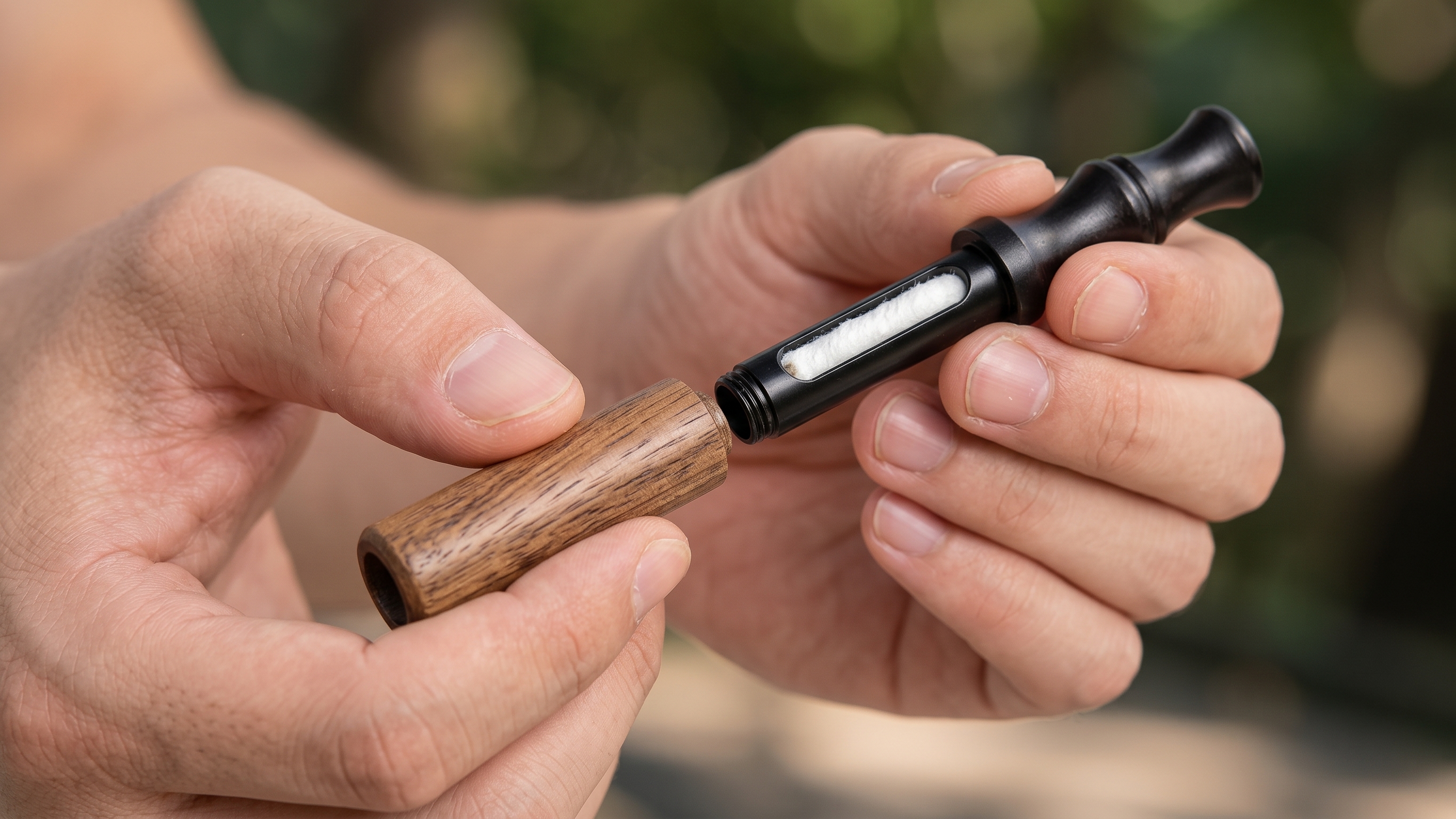 Zenstik inhaler — wooden body and refill cartridge